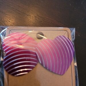 Purple heart earrings